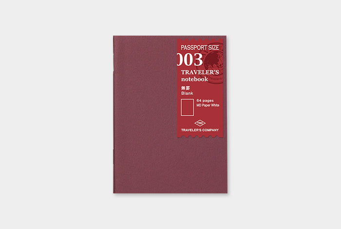 TRAVELER'S COMPANY Notebook Passport Insert 003 - Blank