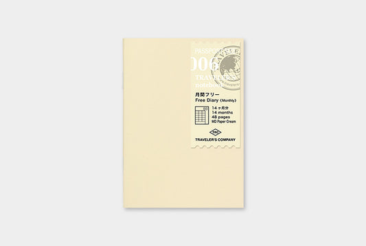 TRAVELER'S COMPANY Notebook Passport Insert 006 - Monthly Planner