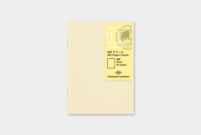 TRAVELER'S COMPANY Notebook Passport Insert 013 - Cream Blank